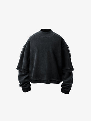 Cropped sweatshirt – Black, front view | XoKool