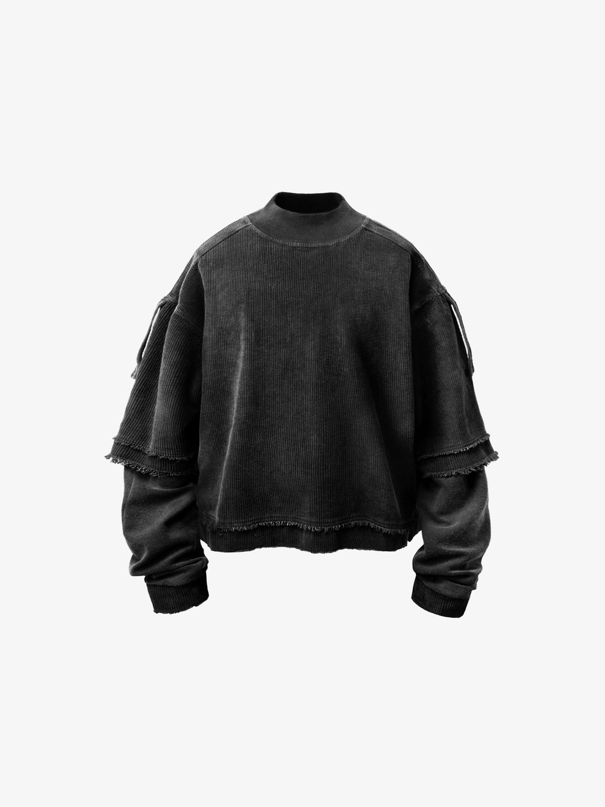 Cropped sweatshirt – Charcoal, front view | XoKool