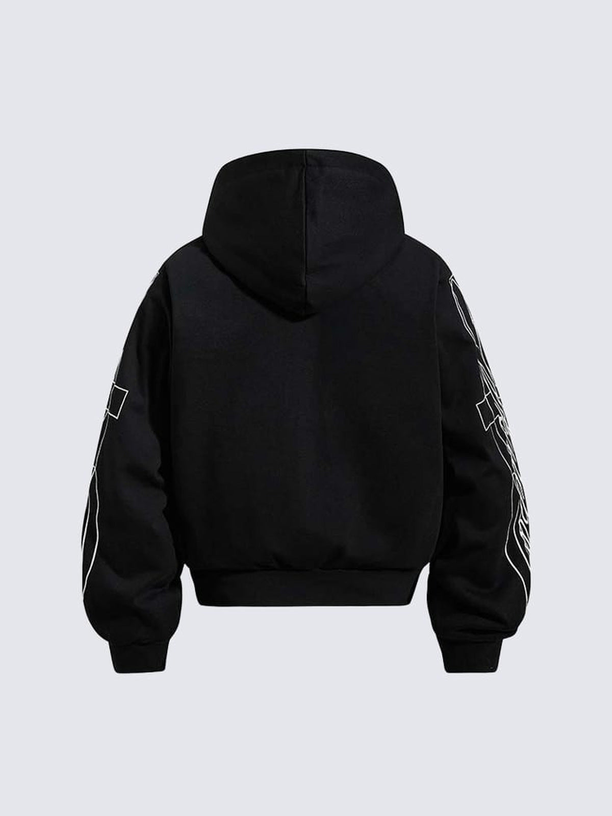 Skeleton Zip Hoodie – Schwarz, Rückansicht | XoKool