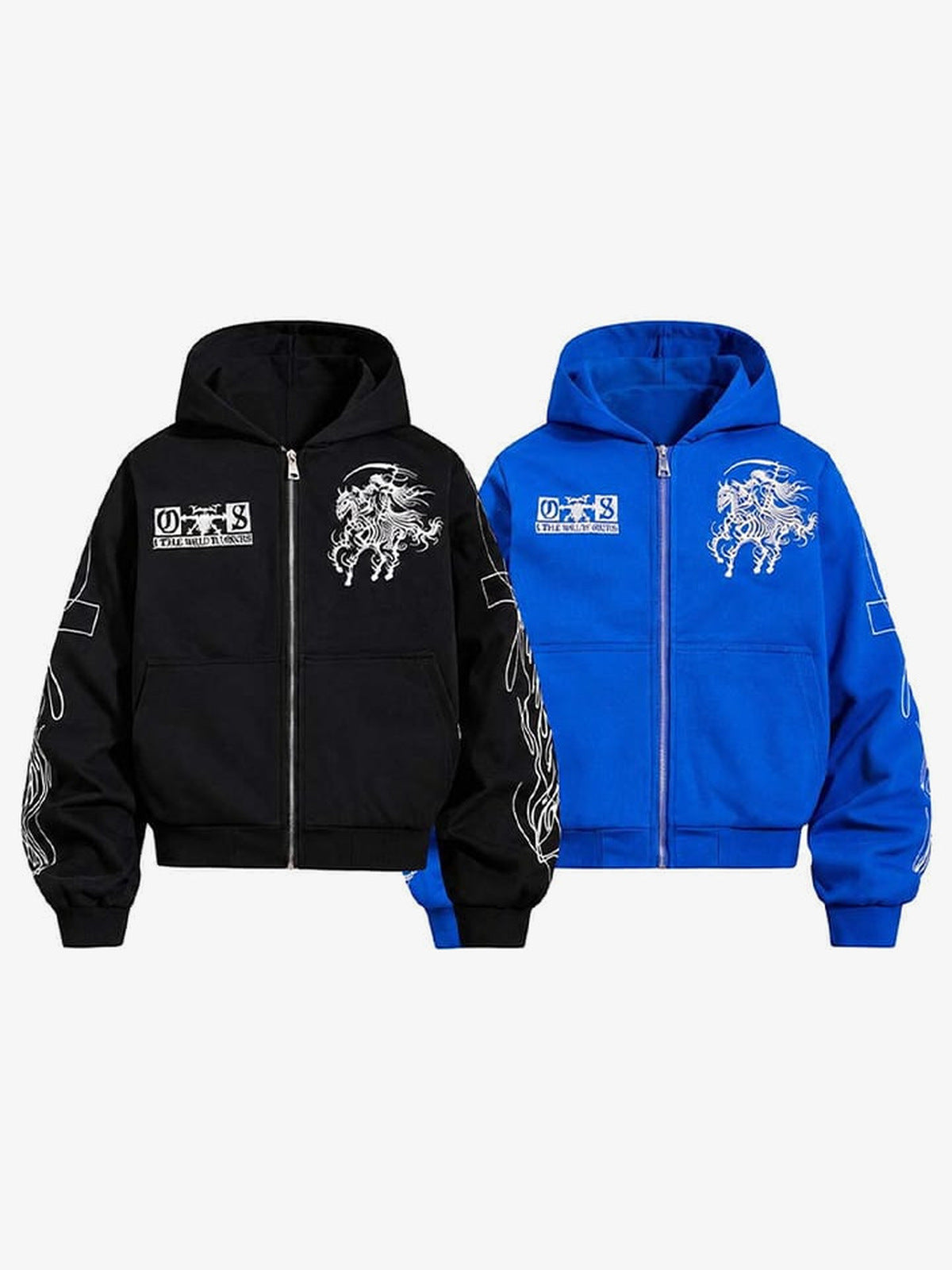 Skeleton Zip Hoodie – beide Farben zusammen | XoKool