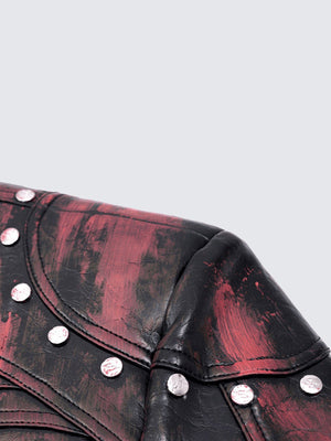 Studded racer jacket – studded shoulder close-up | XoKool