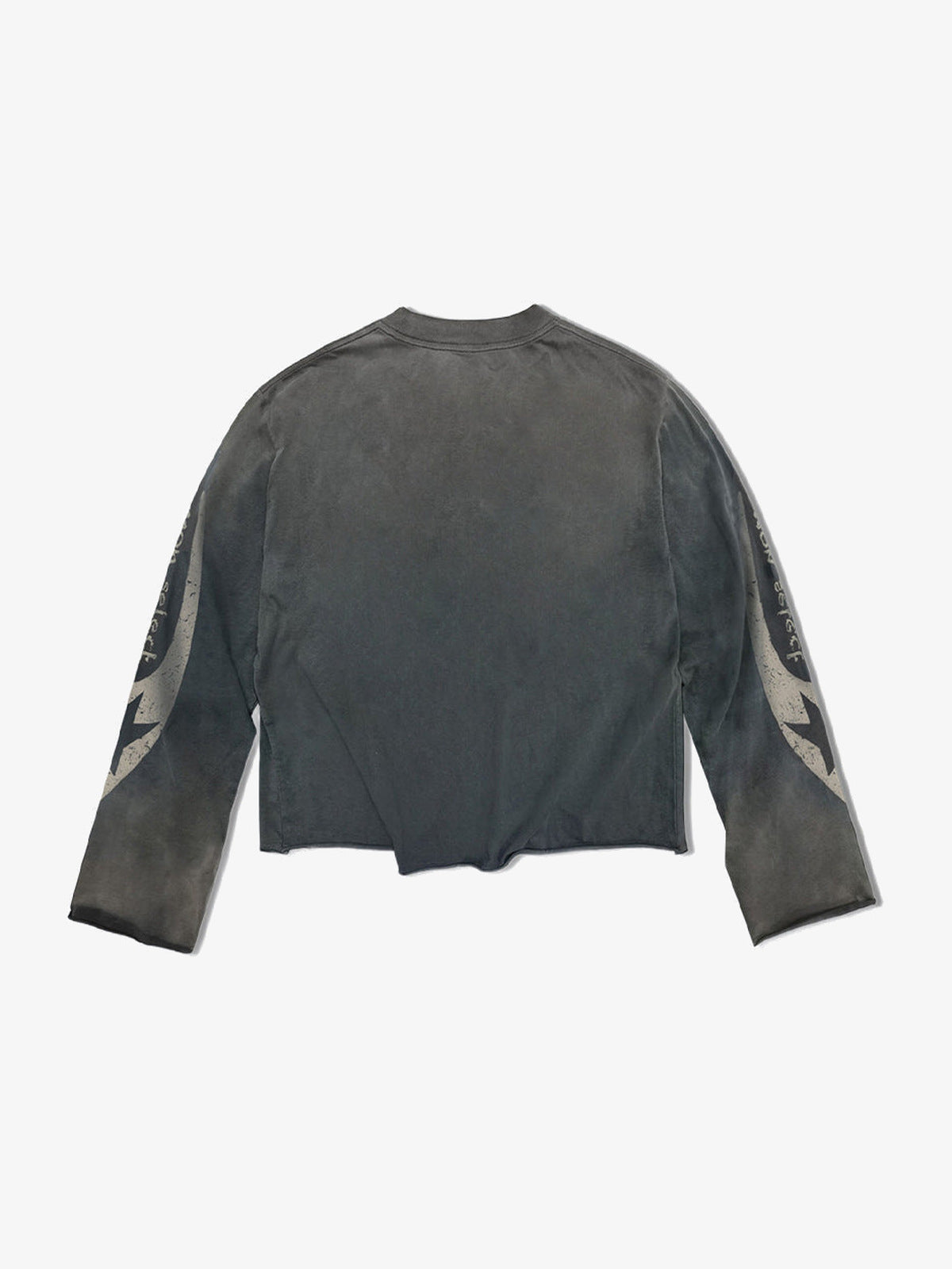 Cropped Washed Longsleeve mit Graphic Print – Rückseite flach | XoKool