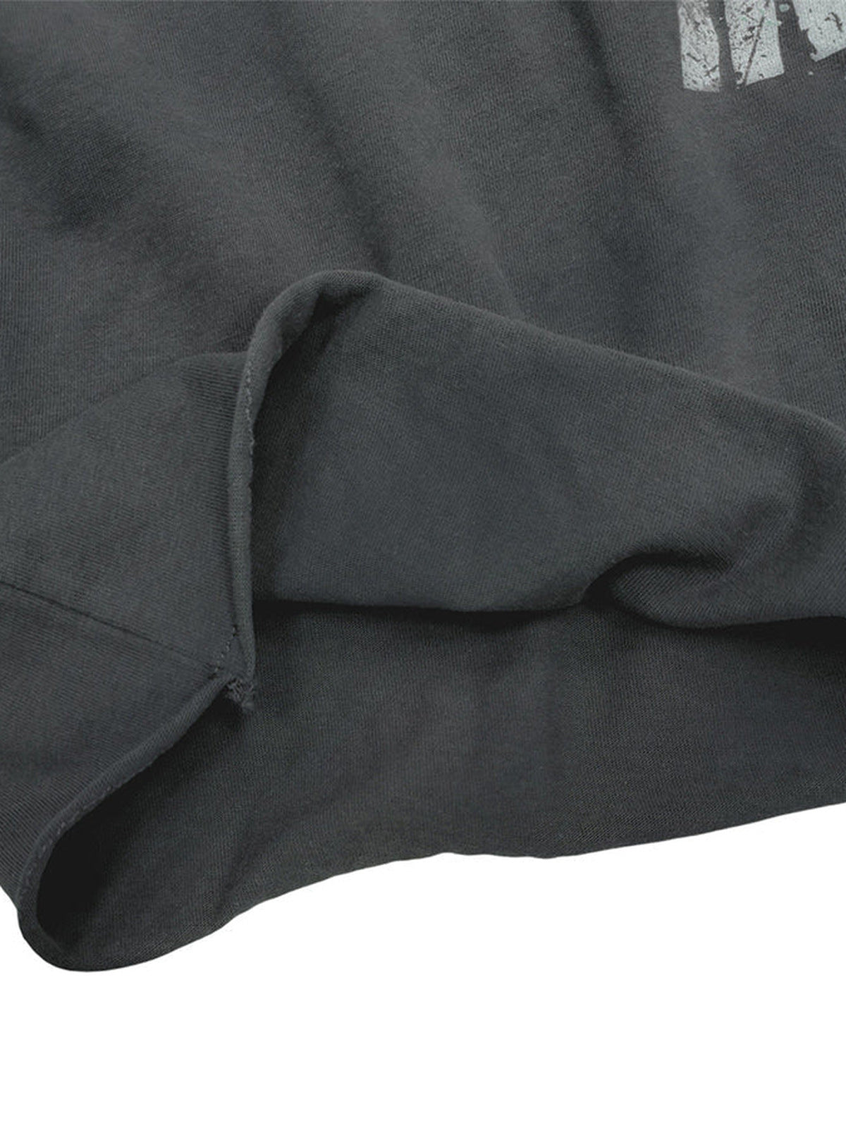 Cropped Washed Graphic Longsleeve – Saum und Bündchen, Nahaufnahme | XoKool