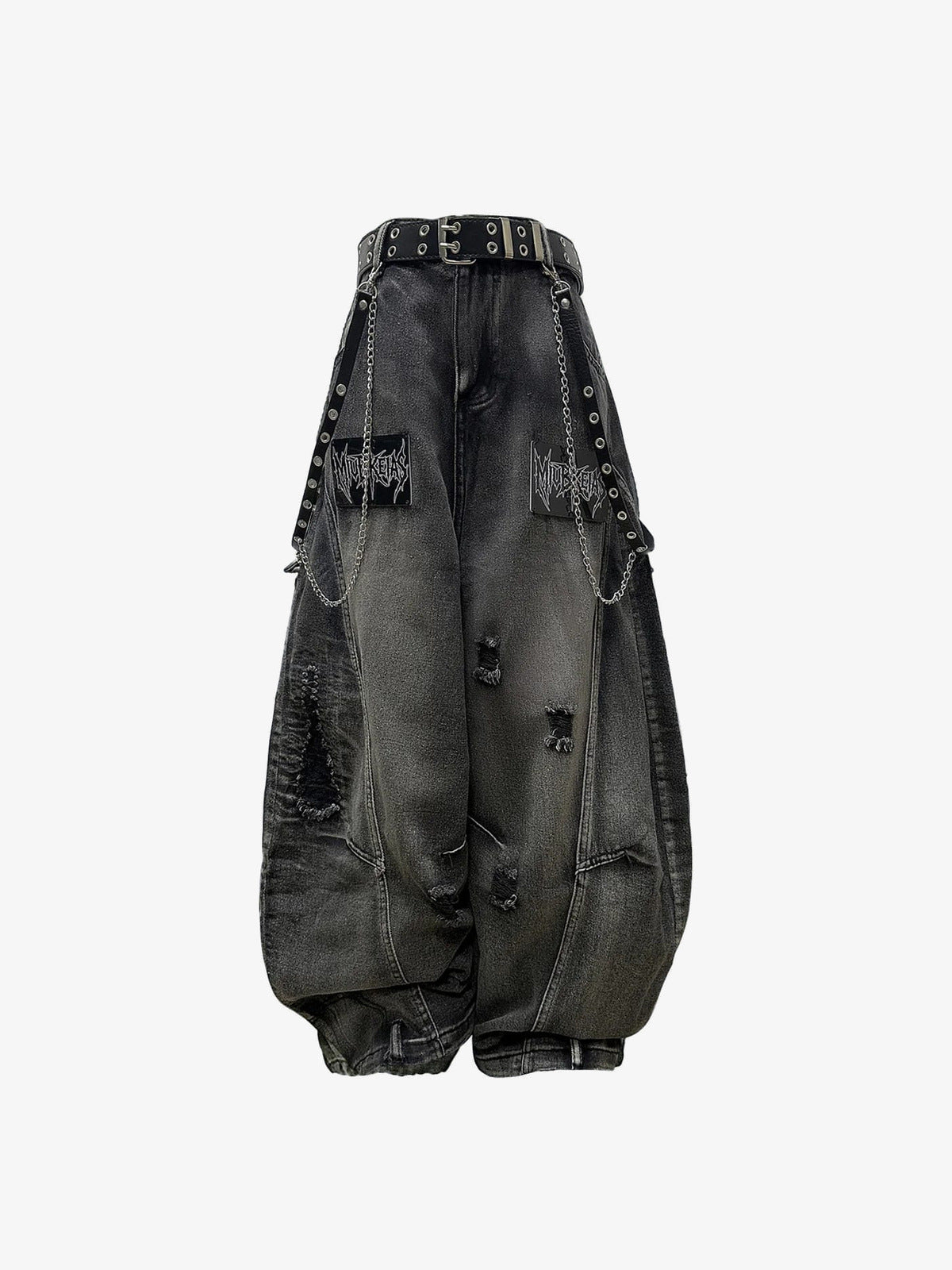 Washed Zip Hoodie Set – Jeans flach, Vorderseite | XoKool