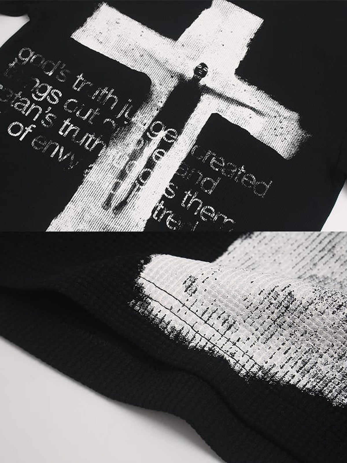 Cross T Shirt – print and fabric close-up | XoKool