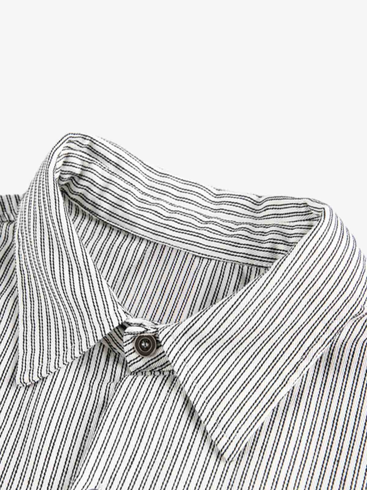 Street Dark Print Striped Long Sleeve Shirt - image 3