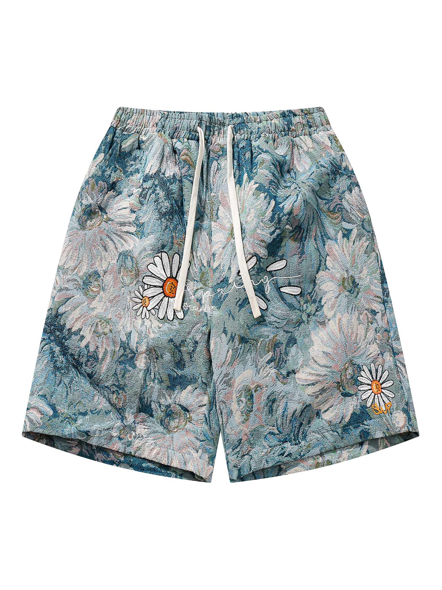 High Street Jacquard Embroidery Shorts Tropical Summer Style - 10803