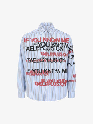 Street Lettering Vintage Striped Shirt - thumbnail 1