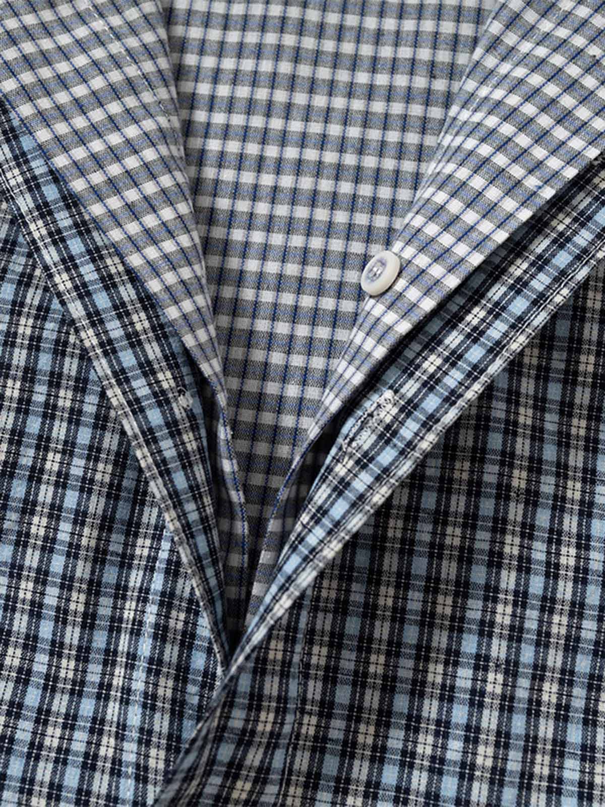 Double-layered Plaid Deconstructed Shirt - image 6