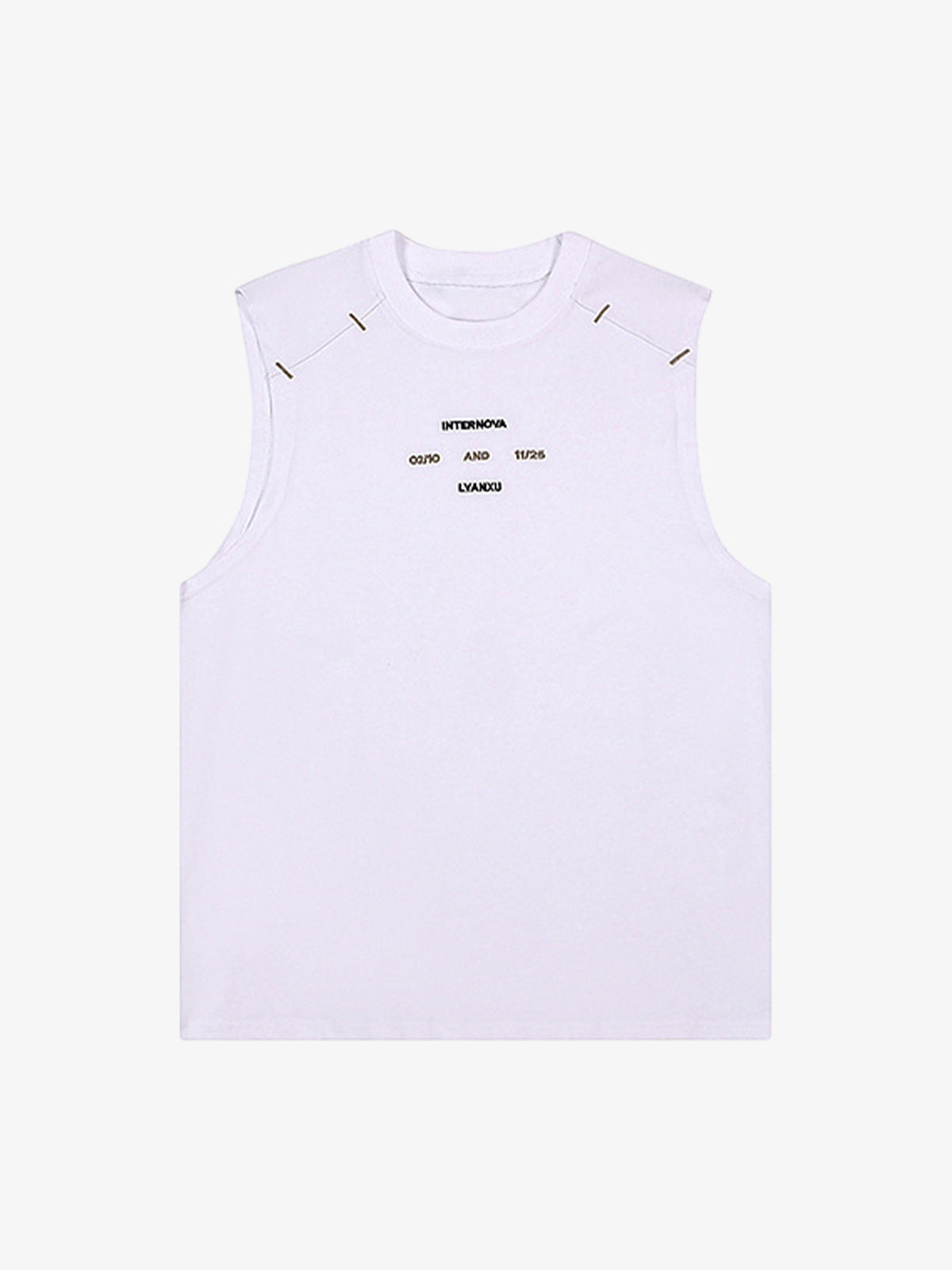Waistcoat Embroidered Round Neck Vest - White