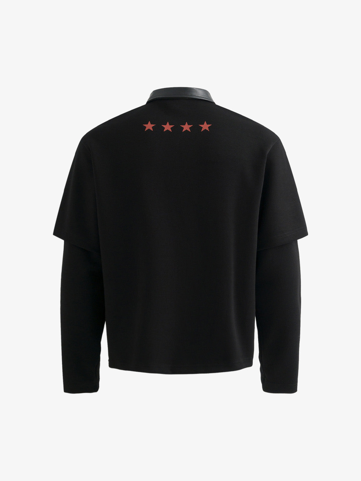 Motorcycle Style Lapel Polo Long Sleeve T-Shirt
