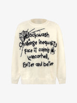 Retro Letter Jacquard Mink Sweater