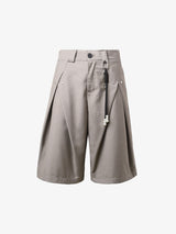 Vintage Deconstructed Pleated Shorts