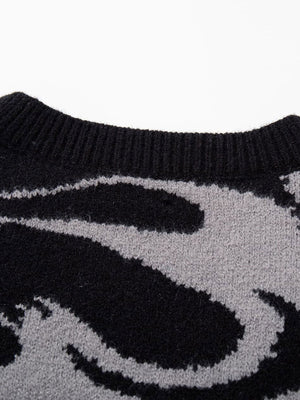 High Street Dark Skull Frayed-edge V-neck Sweater Vest - thumbnail 10