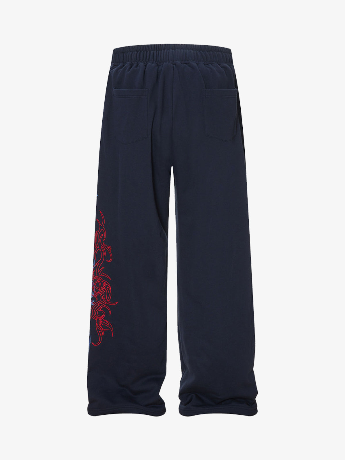 Line-Embroidered Printed Relaxed-Fit Casual Sweatpants - image 4