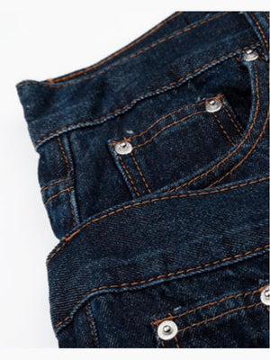 Jeansshorts mit doppeltem Bund – Fronttasche, Nahaufnahme | XoKool