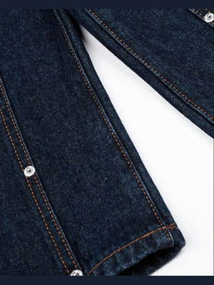 Jeansshorts mit doppeltem Bund – Niet an der Beinnaht, Nahaufnahme | XoKool