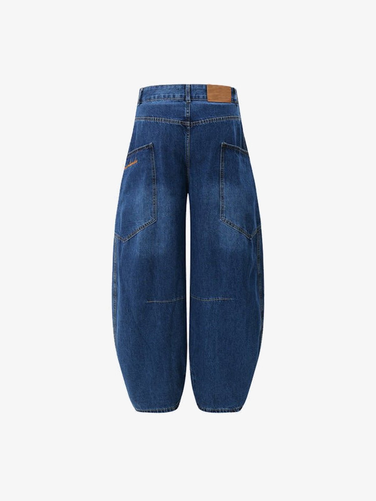 Jeans barrel curvos – vista trasera plana | XoKool
