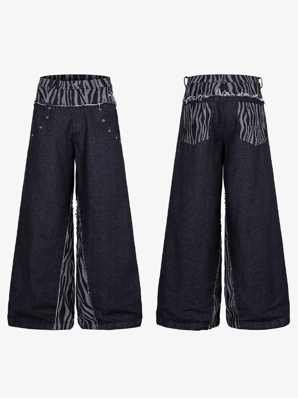 Zebra Print Jeans – front and back flat | XoKool