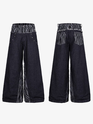 Zebra Print Jeans – front and back flat | XoKool