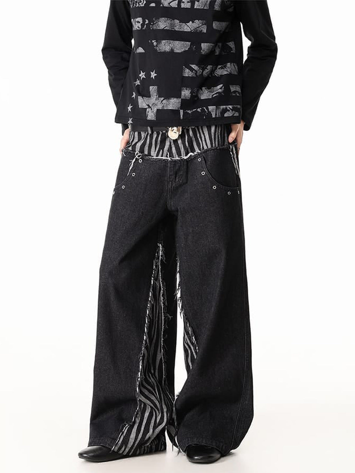 Zebra Print Jeans – on model front | XoKool