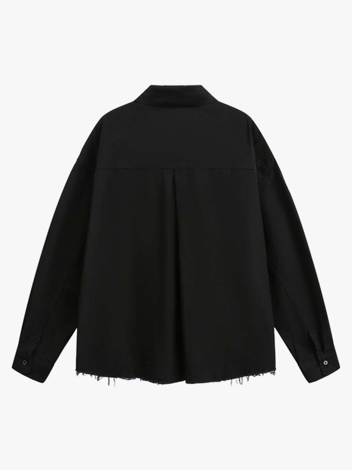 Fun Distressed Raw-Edge Printed Long-Sleeved Shirt - image 4