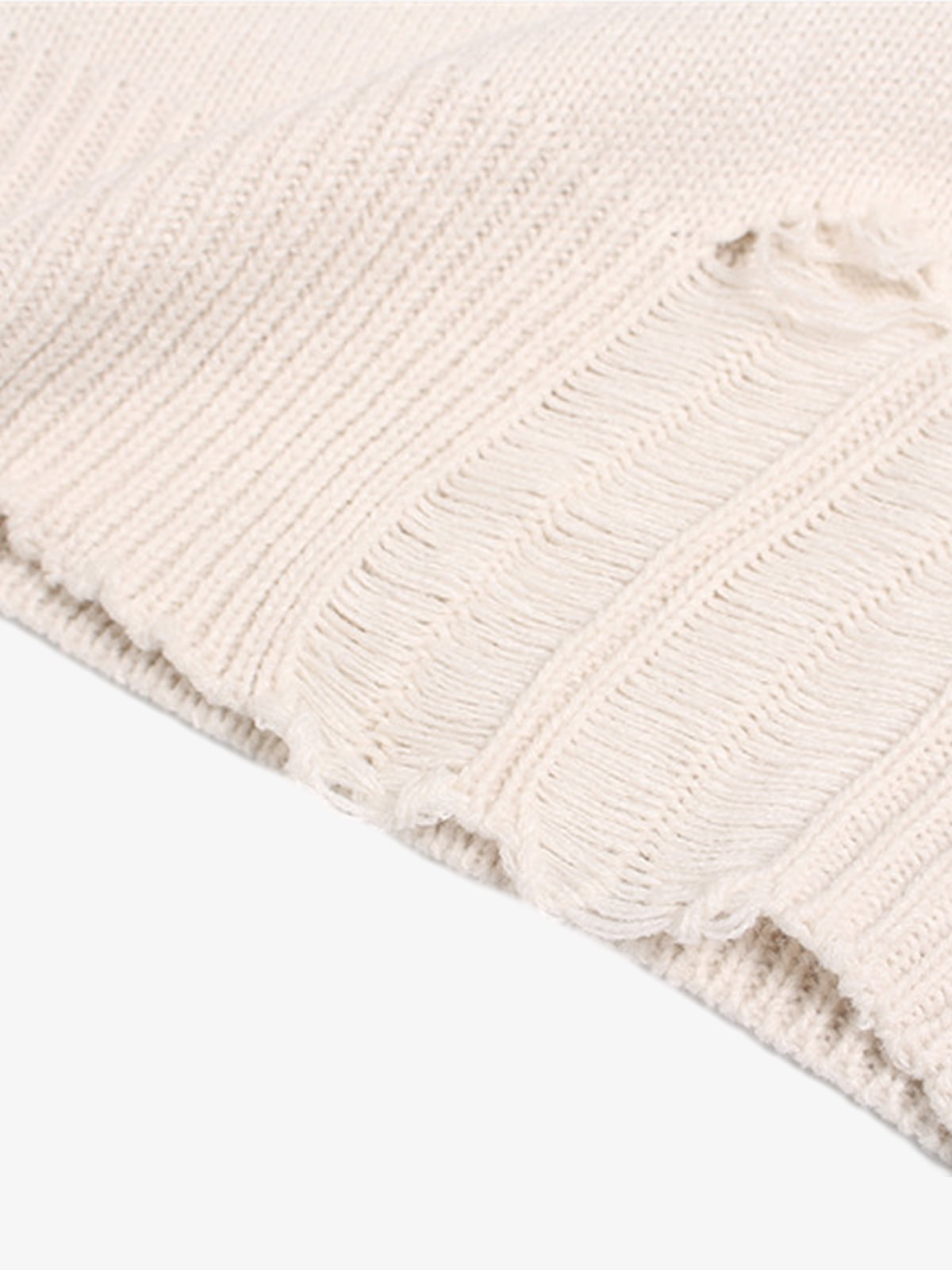Distressed Strickjacke mit Reißverschluss und Metallsternen – Detailansicht | XoKool