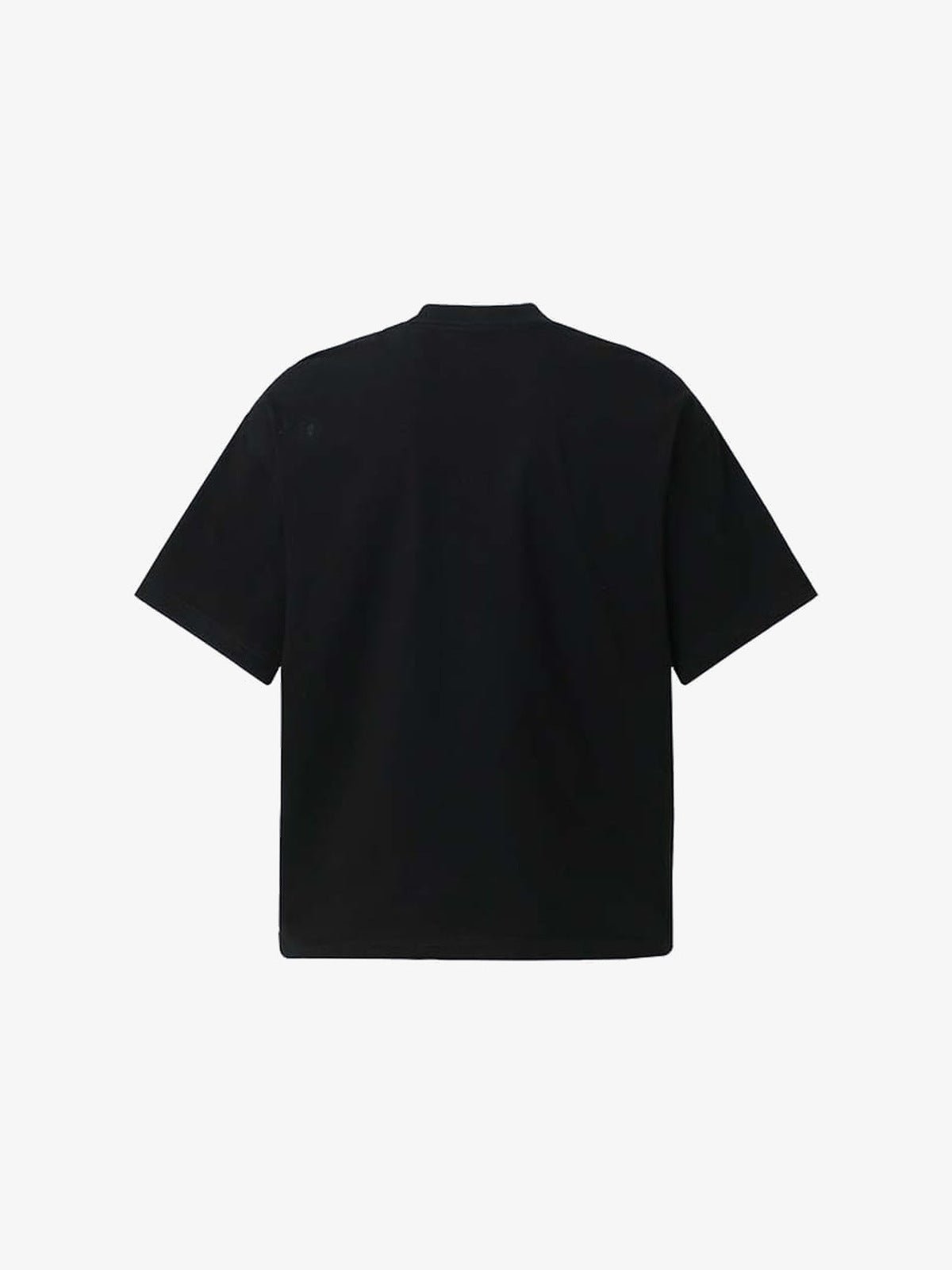 Denim Jacket Illusion Print Boxy Tee – Black, back flat | XoKool