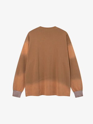 Dip Dye Long Sleeve Shirt with Wing Print – Rust, back flat | XoKool