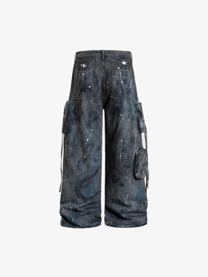 Jeans im Dirty Wash – hinten flach liegend | XoKool