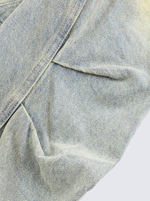 Dirty wash denim jacket – sleeve close-up | XoKool