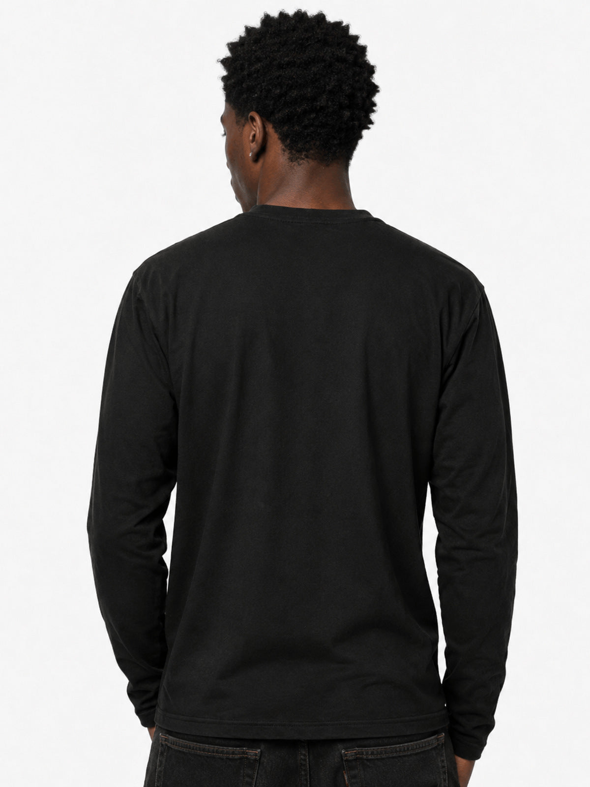 Distressed American Flag Long Sleeve Shirt – on model, back | XoKool