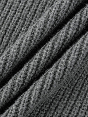 Strickjacke aus Grobstrick mit offener Front – Nahaufnahme Rippstrick-Struktur | XoKool