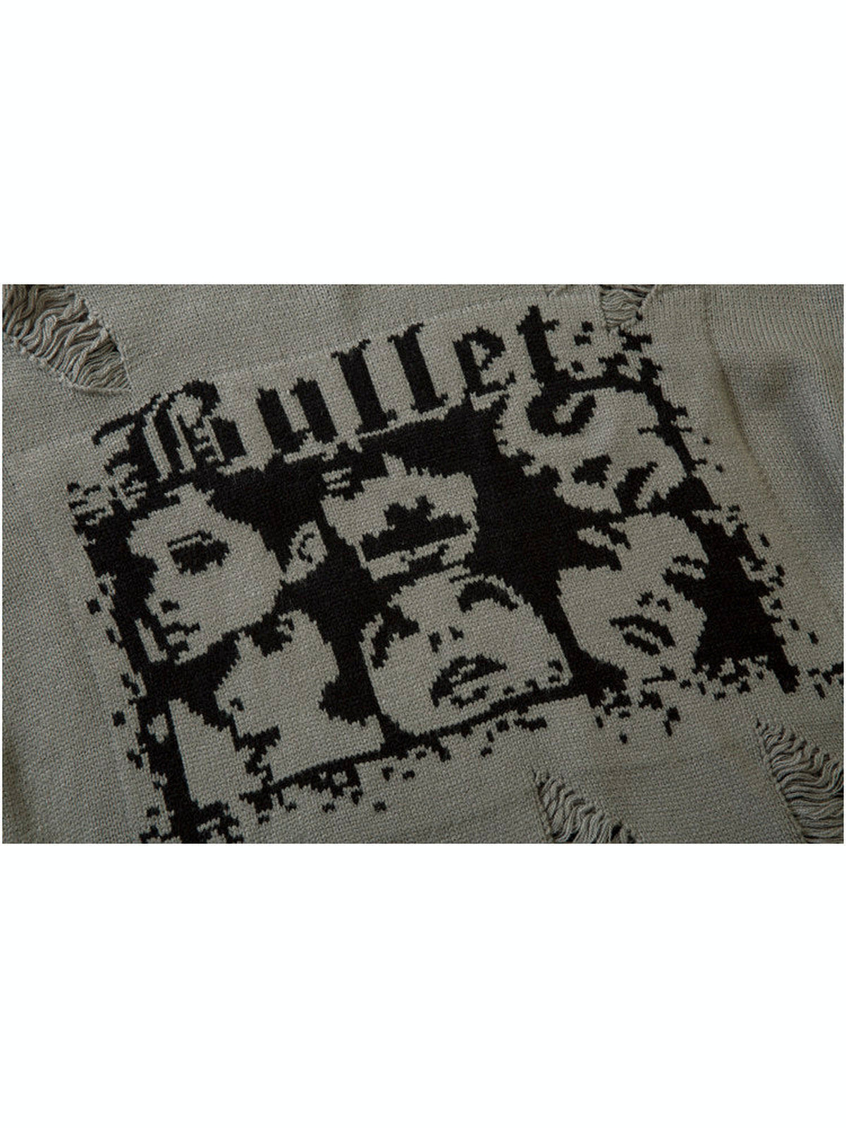Face jacquard sweater – front graphic close-up | XoKool