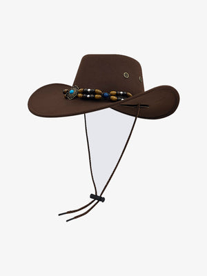 Western cowboy hat – Brown Beaded, front view | XoKool