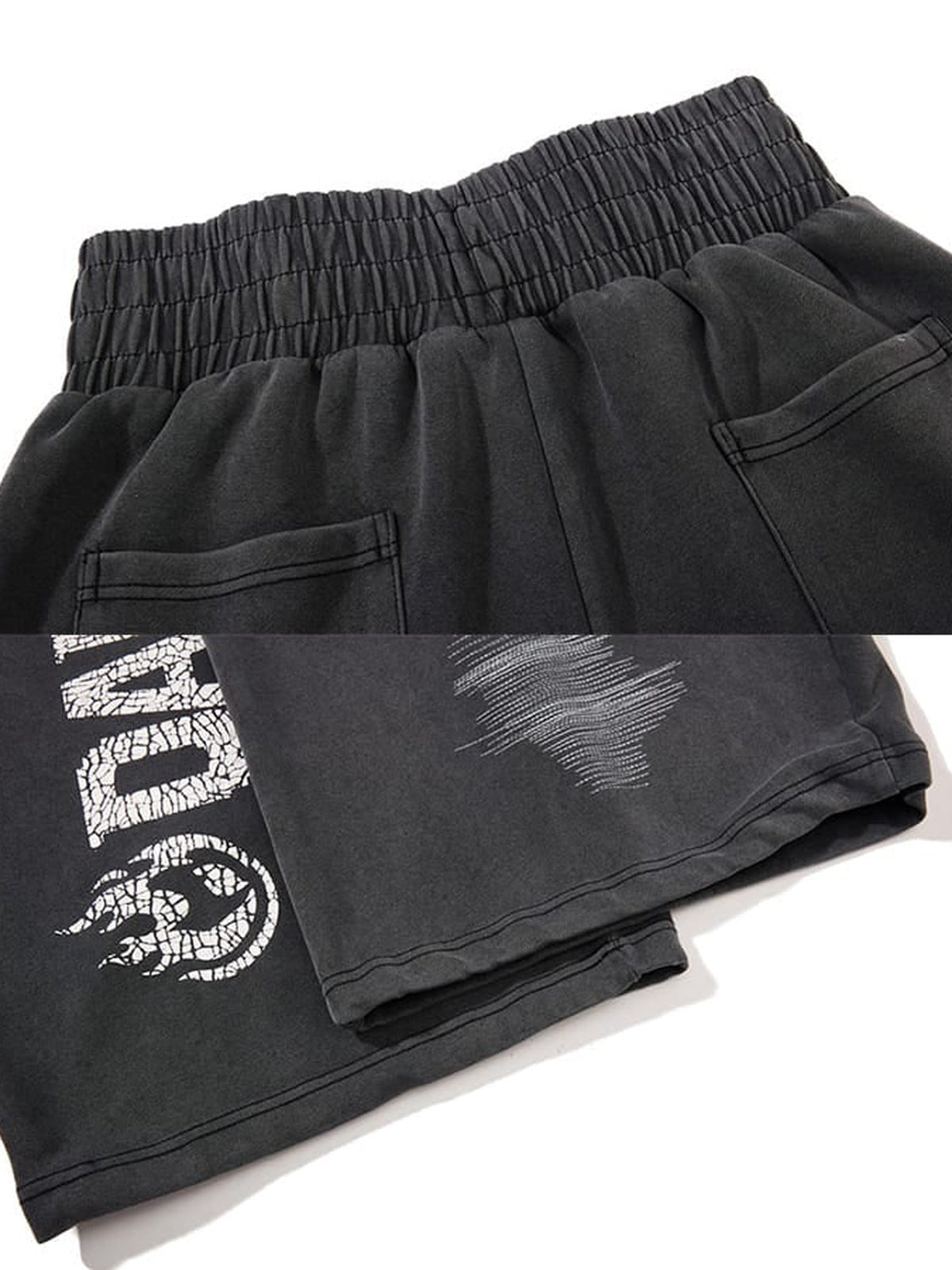 Barrel Jogginghose – Gesäßtasche und Print Nahaufnahme | XoKool