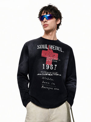 Distressed long sleeve shirt – Black, on model front | XoKool