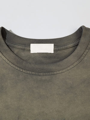 Distressed ombre t-shirt – neckline close-up | XoKool