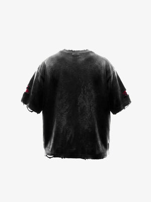 Distressed oversized tee – back flat | XoKool