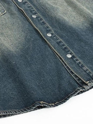 Denim Shirt – snap placket close-up | XoKool