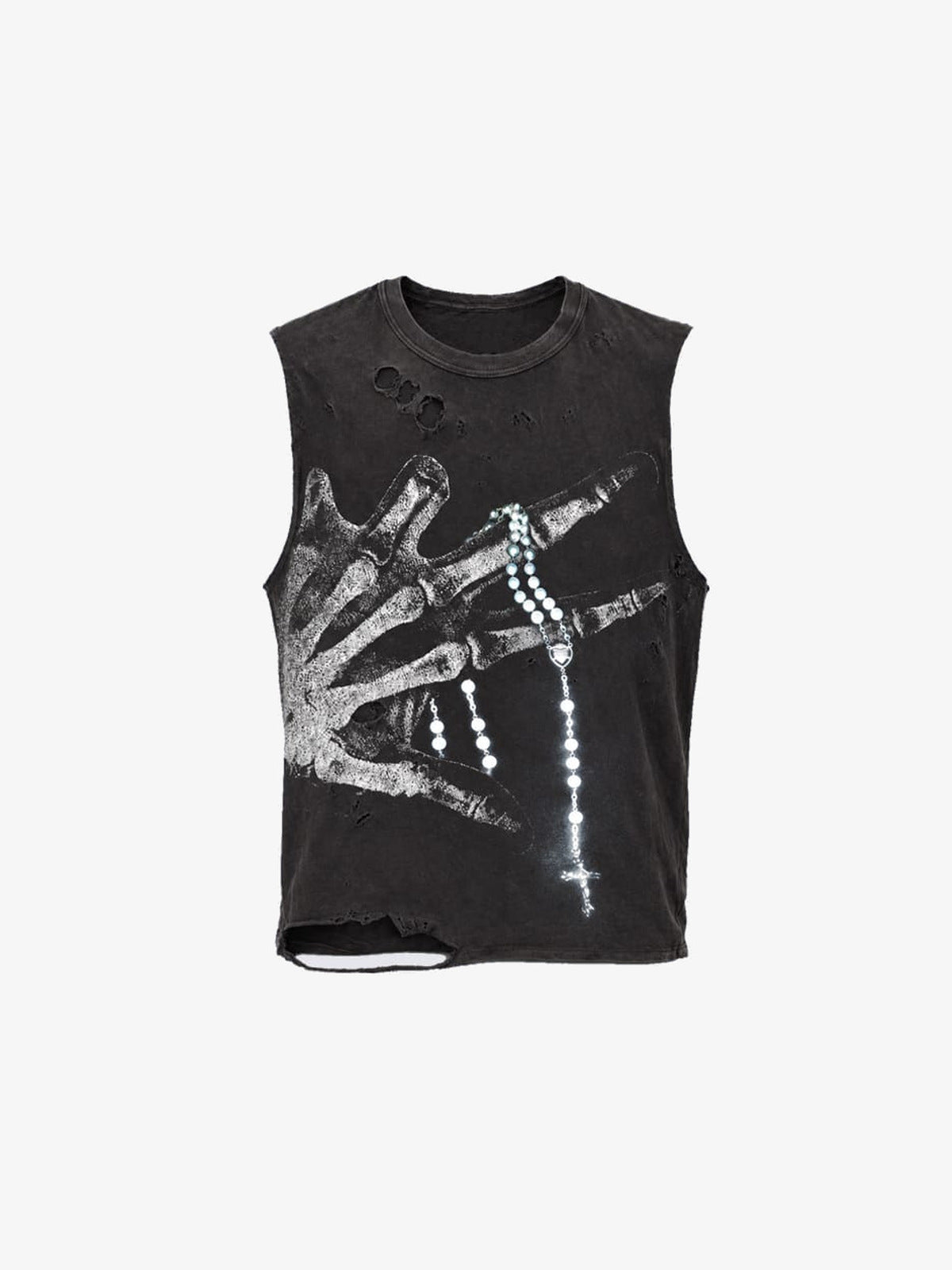 Skeleton tank top – Black, front flat | XoKool