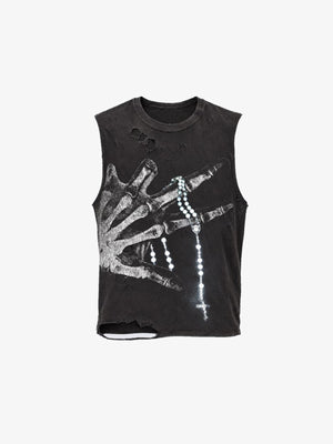 Skeleton tank top – Black, front flat | XoKool