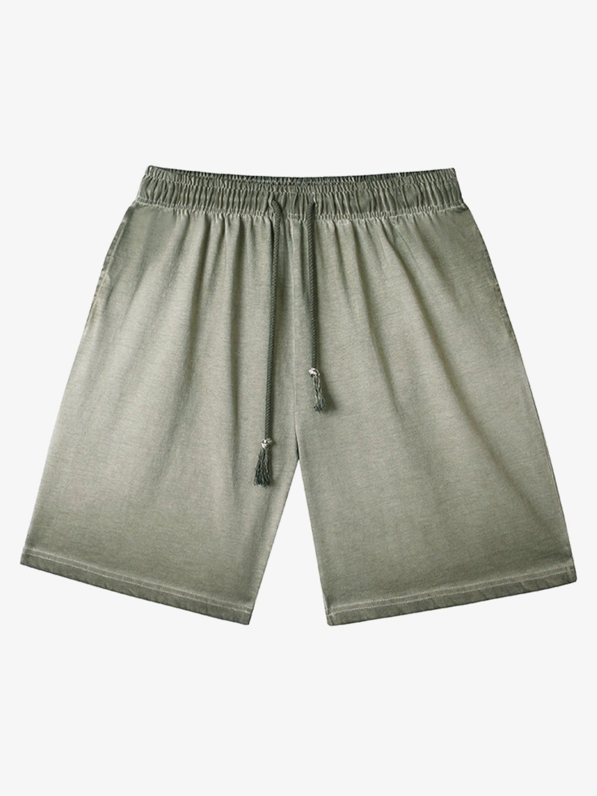 Garment Dyed Sweat Shorts in Four Colors – Olive, front view | XoKool