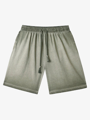 Garment Dyed Sweat Shorts in Four Colors – Olive, front view | XoKool