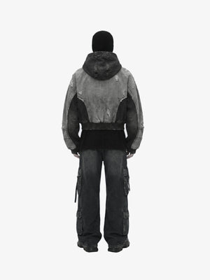 Distressed Kapuzenjacke – am Model, Rückansicht (Ganzkörper) | XoKool