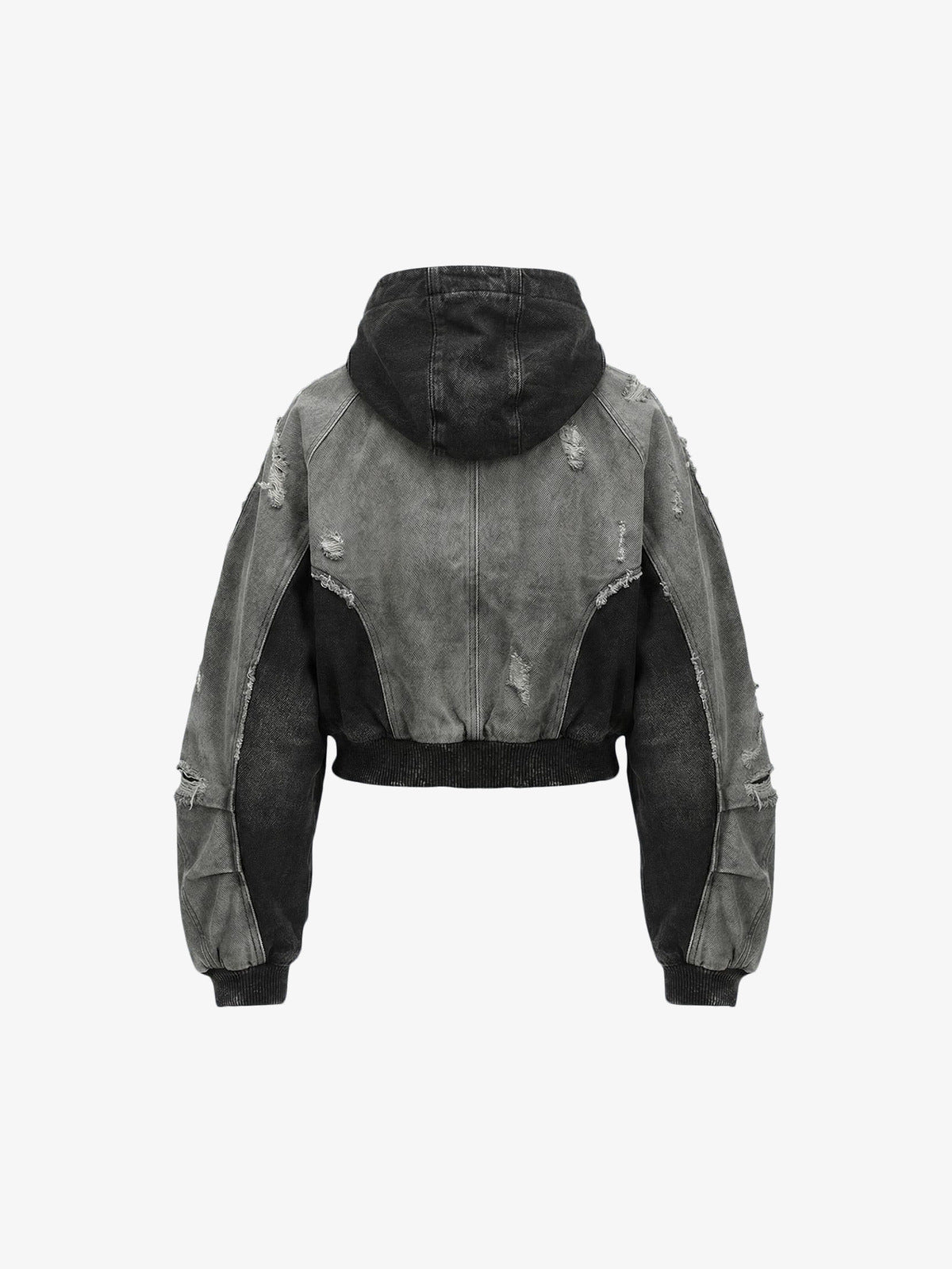 Distressed Kapuzenjacke – Washed Grey, Rückansicht | XoKool