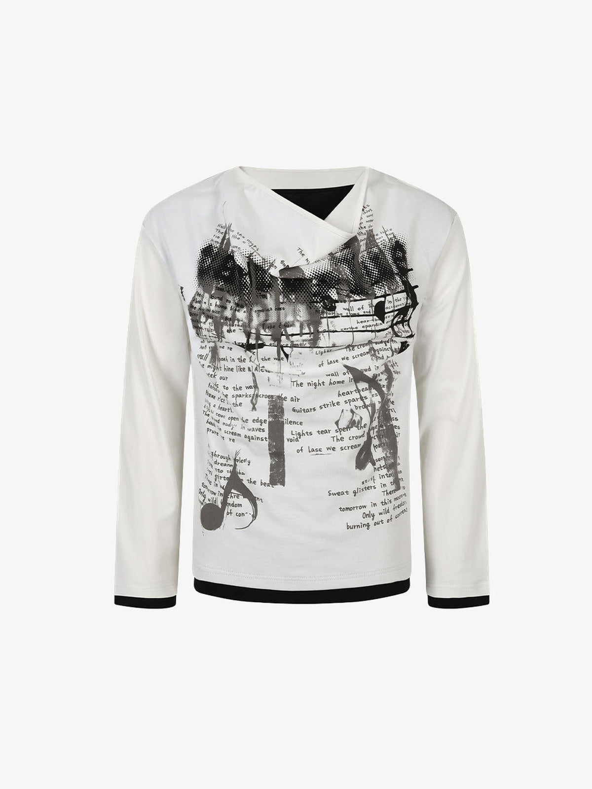 Doppellagiges Longsleeve – Weiß, Vorderseite flach | XoKool
