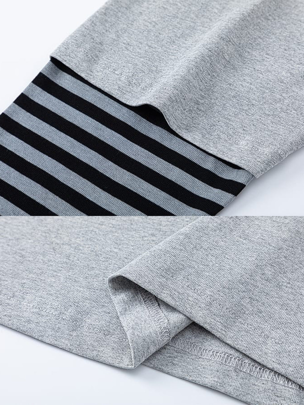 Layered striped hoodie – striped sleeve and hem detail | XoKool