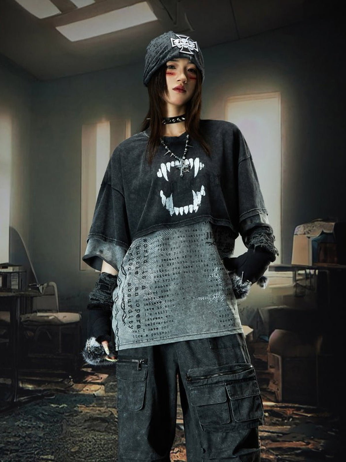 Double Layer T Shirt – on model front (woman) | XoKool