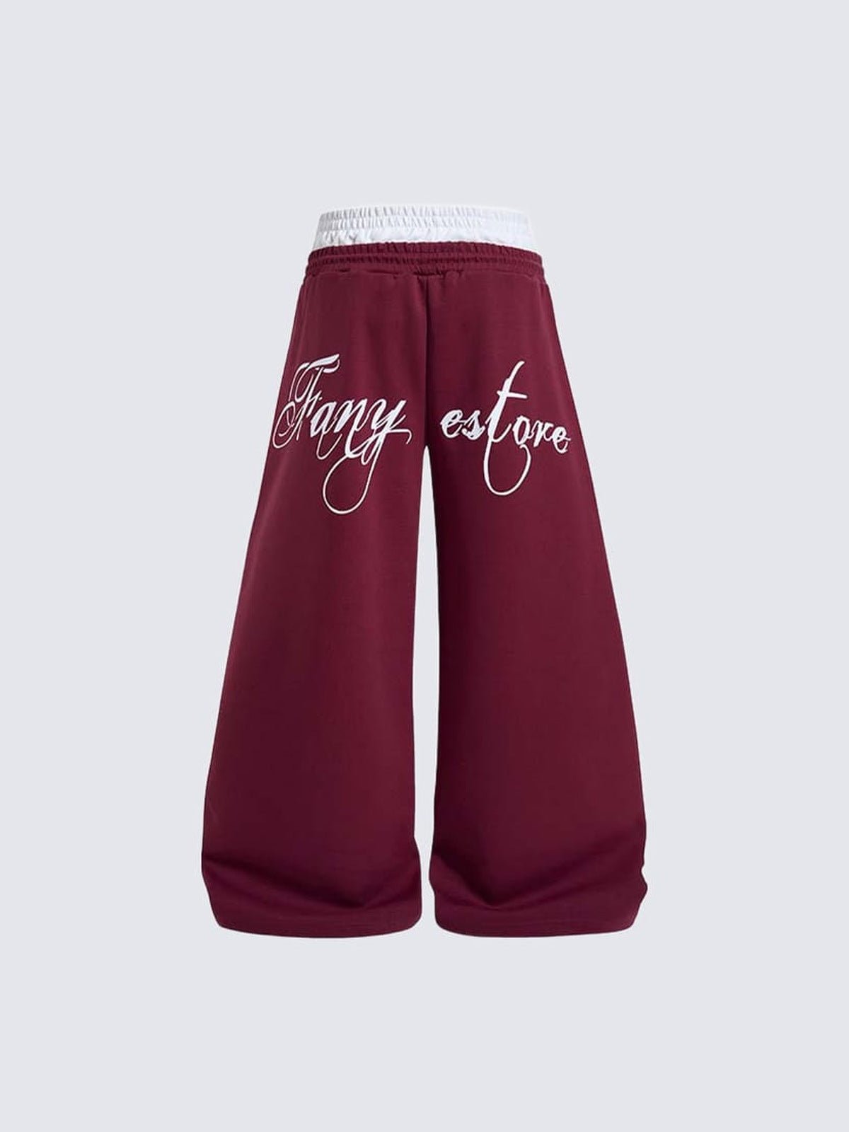 Pantalones deportivos con estampado de letras – burdeos, vista trasera | XoKool